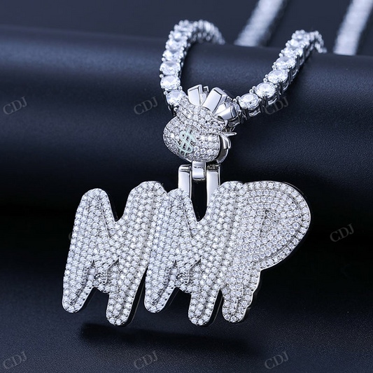 Iced Out Moissanite Diamond Letter Pendant hip hop jewelry CustomDiamJewel