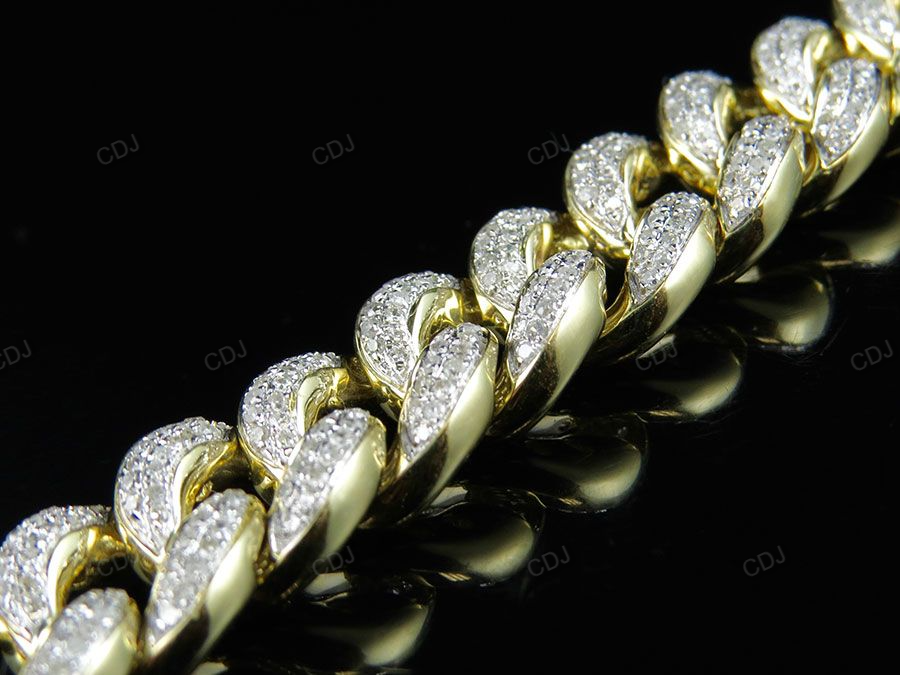 Hip Hop Style Silver Moissanite Cuban Bracelet hip hop jewelry CustomDiamJewel