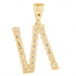 1.1" Natural Diamond 10K Gold N Letter Charm Pendant CustomDiamJewel