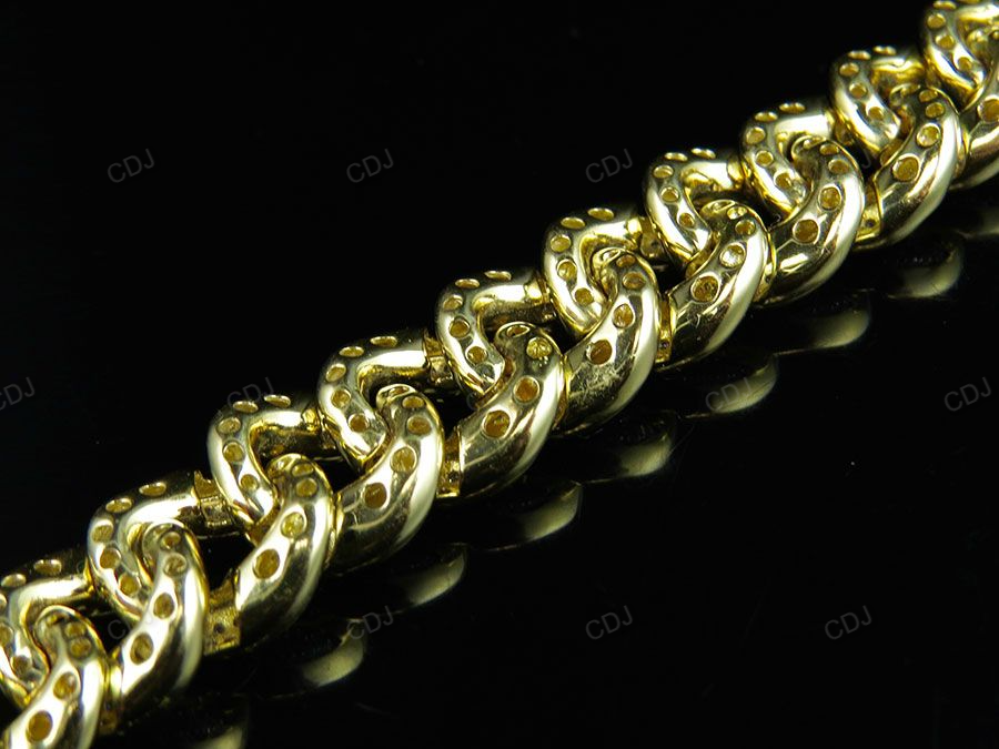 Hip Hop Style Silver Moissanite Cuban Bracelet hip hop jewelry CustomDiamJewel
