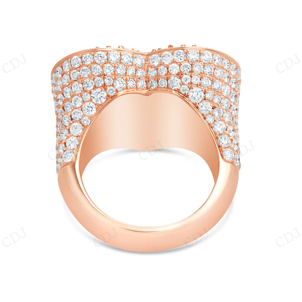 925 Sterling Silver Moissanite Heart Ring for Men hip hop jewelry CustomDiamJewel