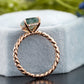 Nature Inspired Cushion Moss Agate Ring customdiamjewel