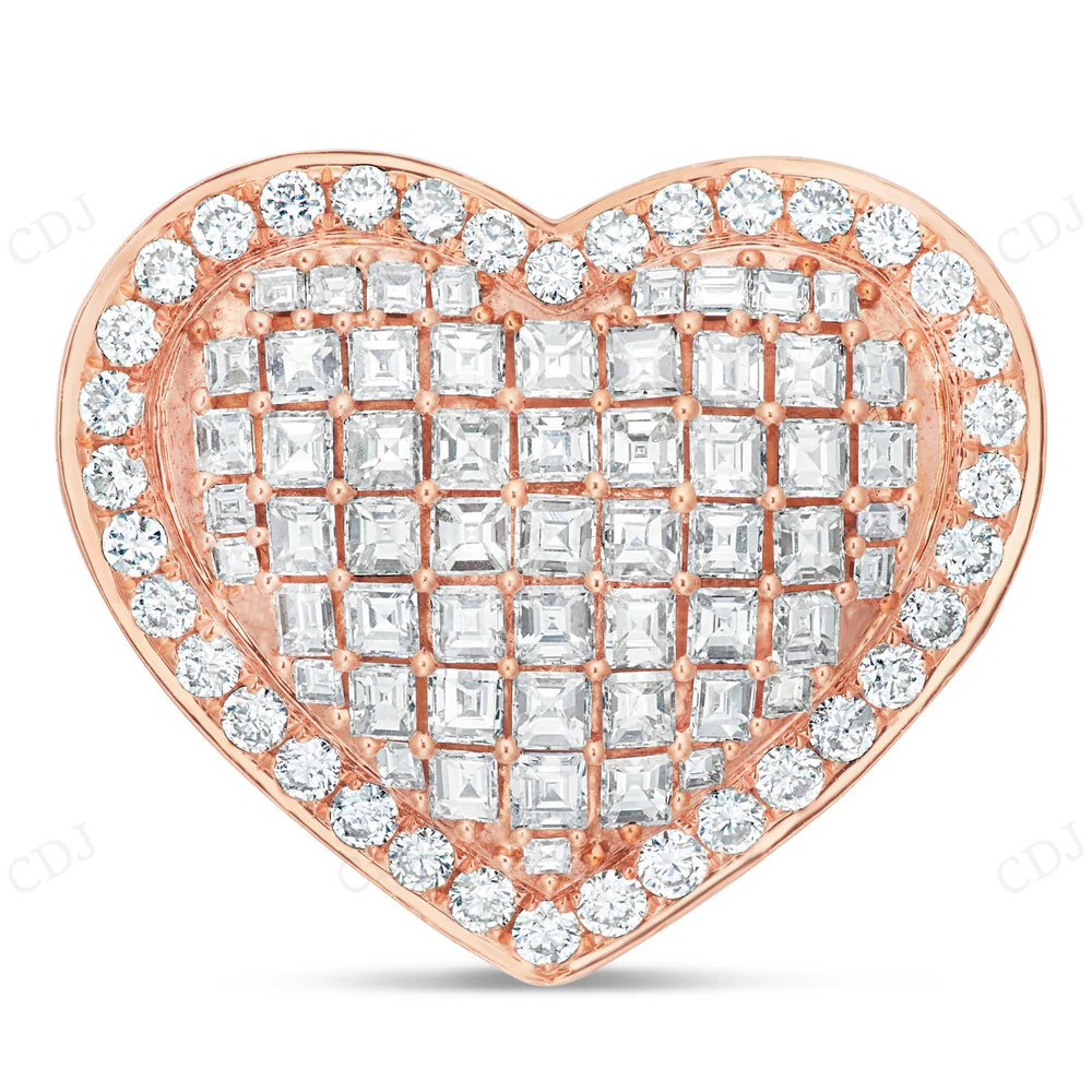 925 Sterling Silver Moissanite Heart Ring for Men hip hop jewelry CustomDiamJewel