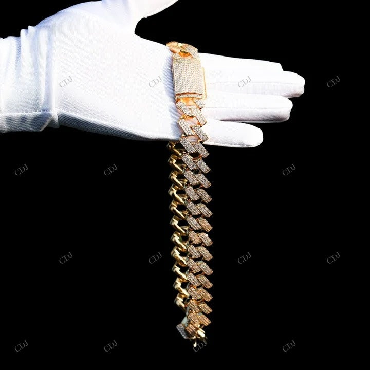 VVS Moissanite Silver Square Cuban Chain Gift For CustomDiamJewel