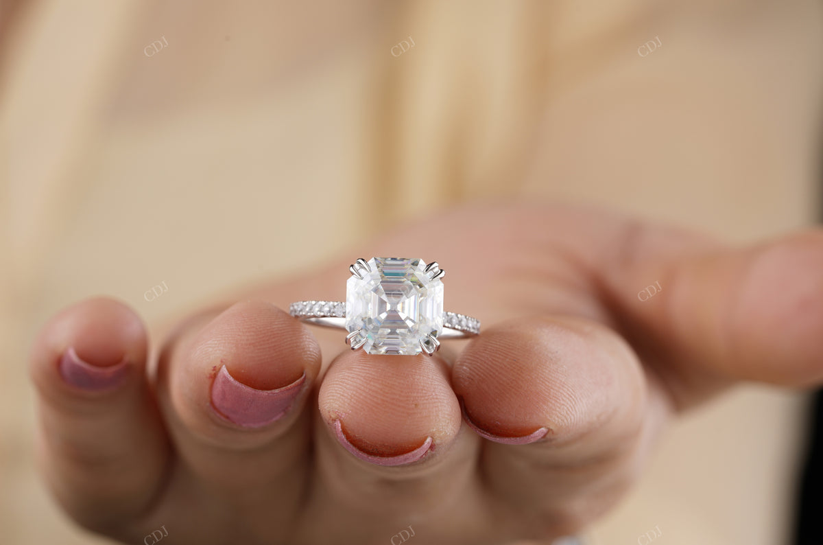 Asscher Lab-Grown Diamond Solitaire Ring customdiamjewel