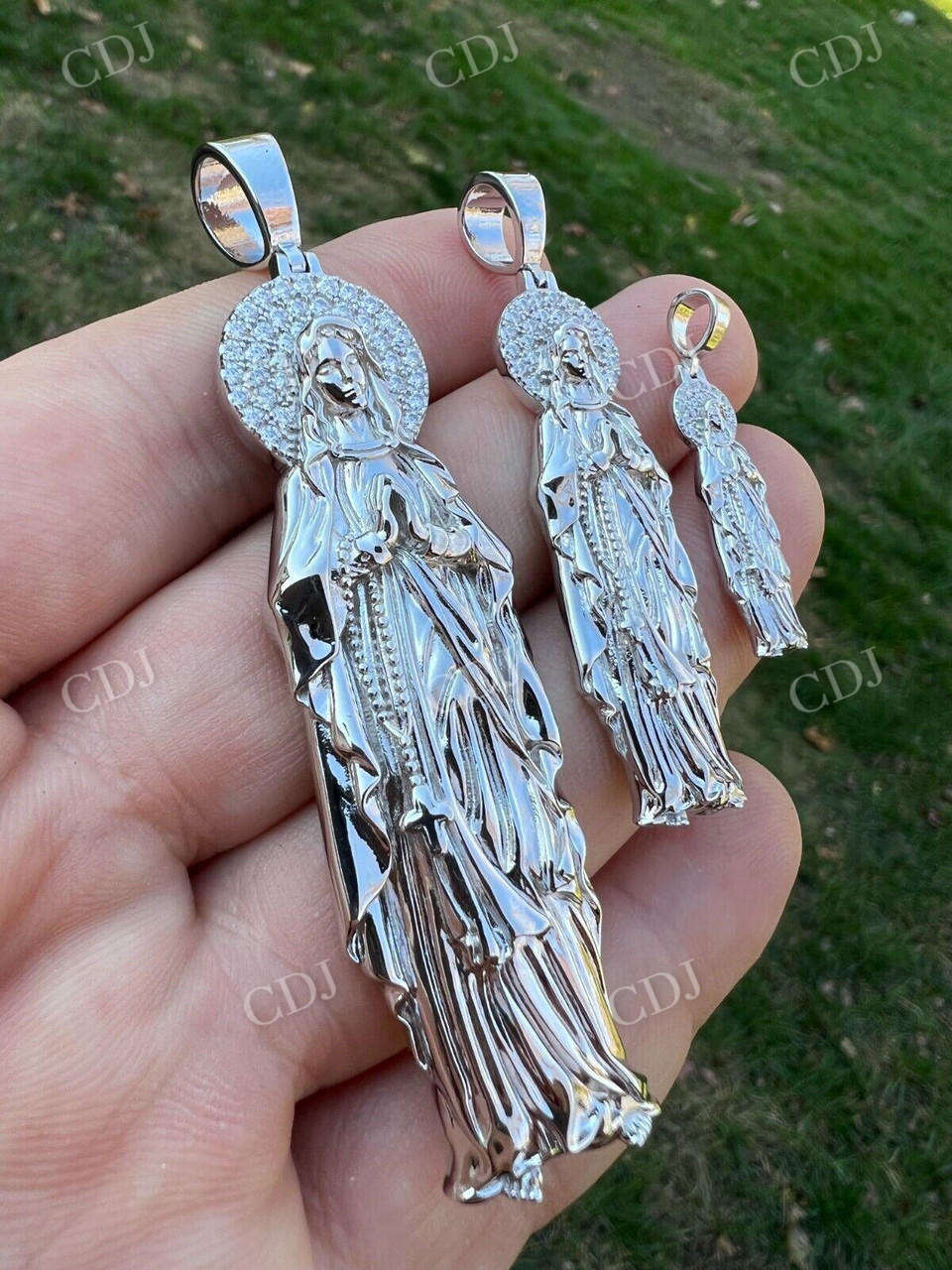 Moissanite 925 Sterling Silver Mary Guadalupe Pendant  customdiamjewel   