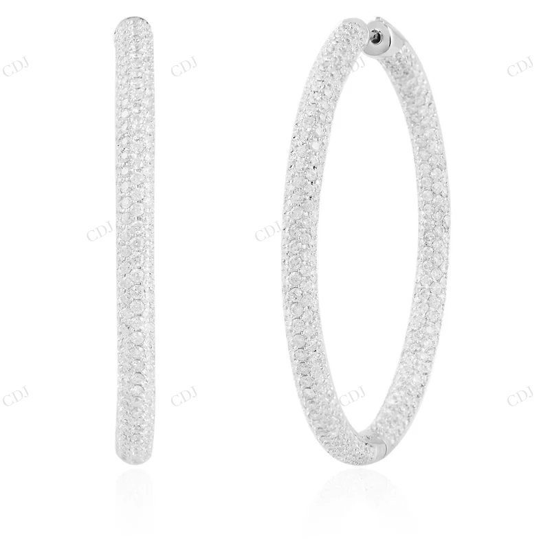 8.31CT Medium Diamond Hoop Earrings Stud earrings CustomDiamJewel