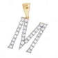 10K Gold Custom Natural Diamond M Letter Pendant CustomDiamJewel