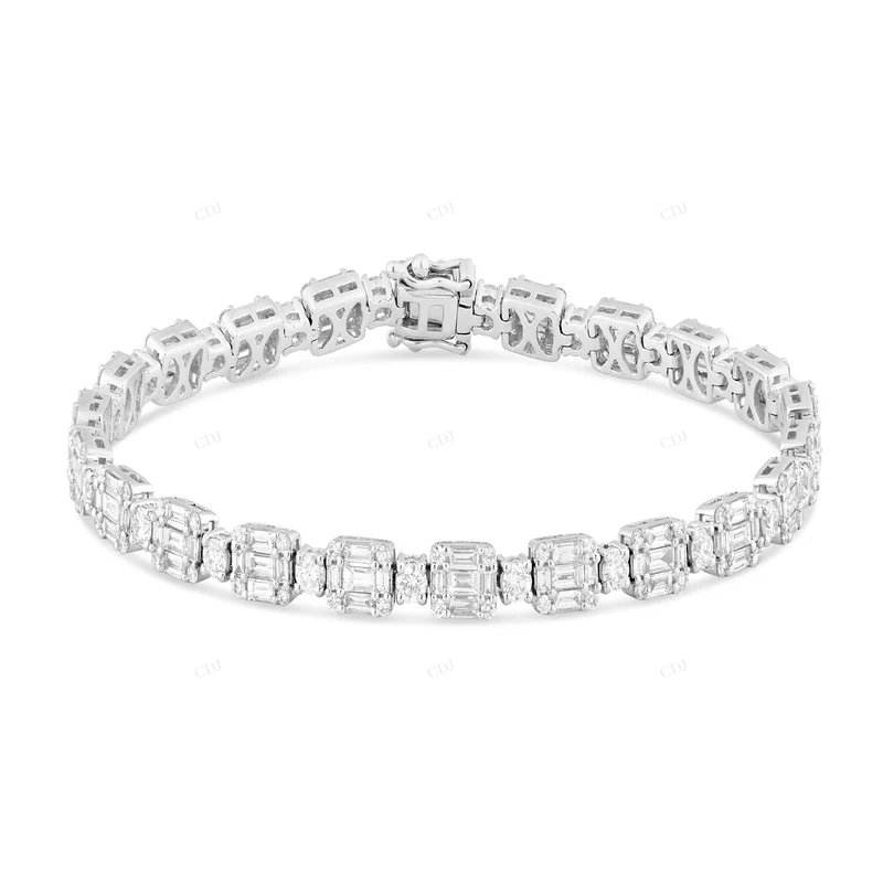 Timeless Jewelry Elegant VVS Moissanite 925 Silver Tennis Bracelet CustomDiamJewel