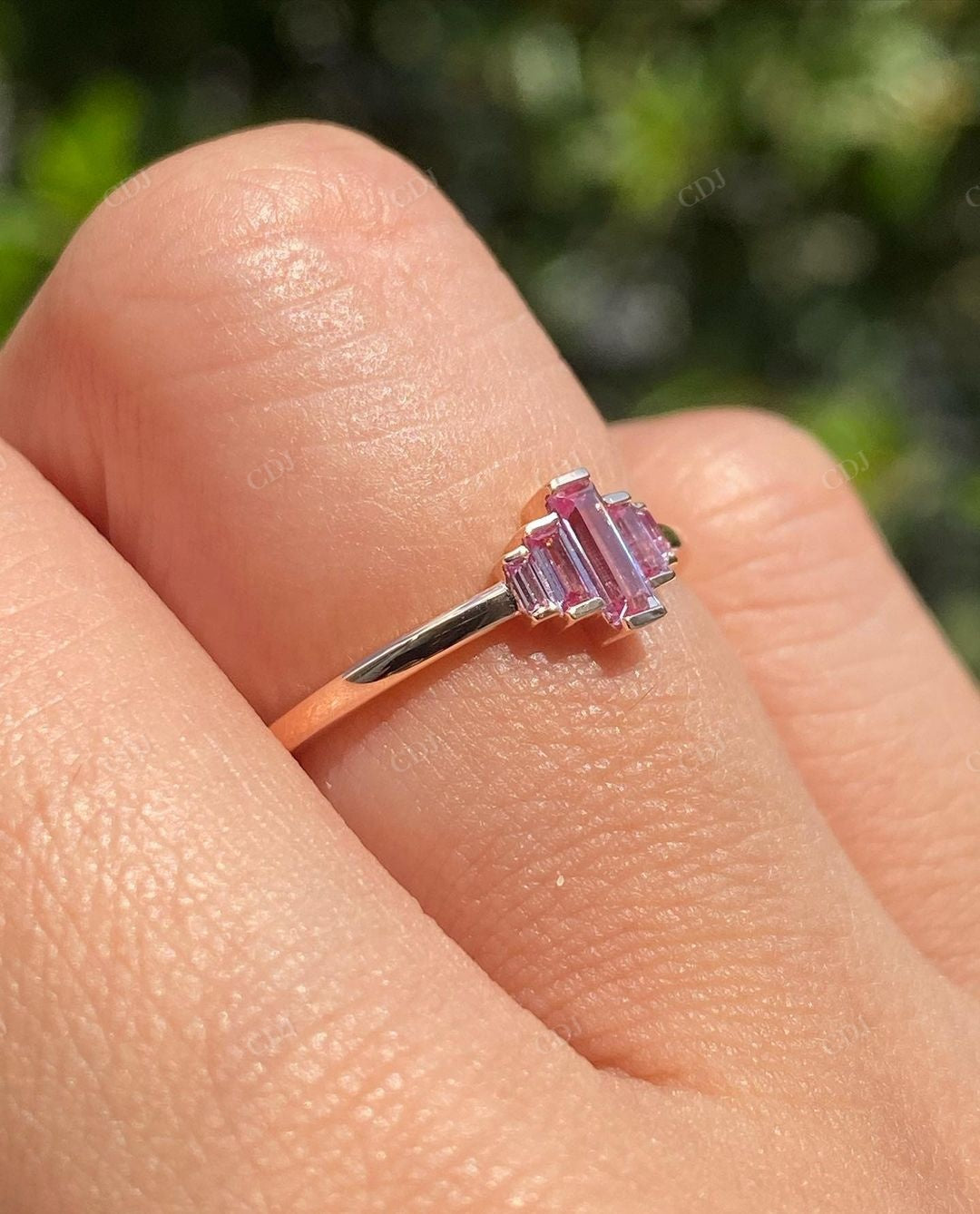 5 Stone Colored Moissanite Bridal Promise Ring customdiamjewel