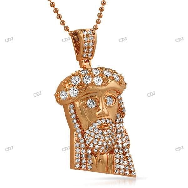Custom Hip Hop Gold Plated Jesus Pendant hip hop jewelry CustomDiamJewel