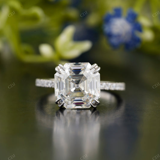 Asscher Lab-Grown Diamond Solitaire Ring customdiamjewel
