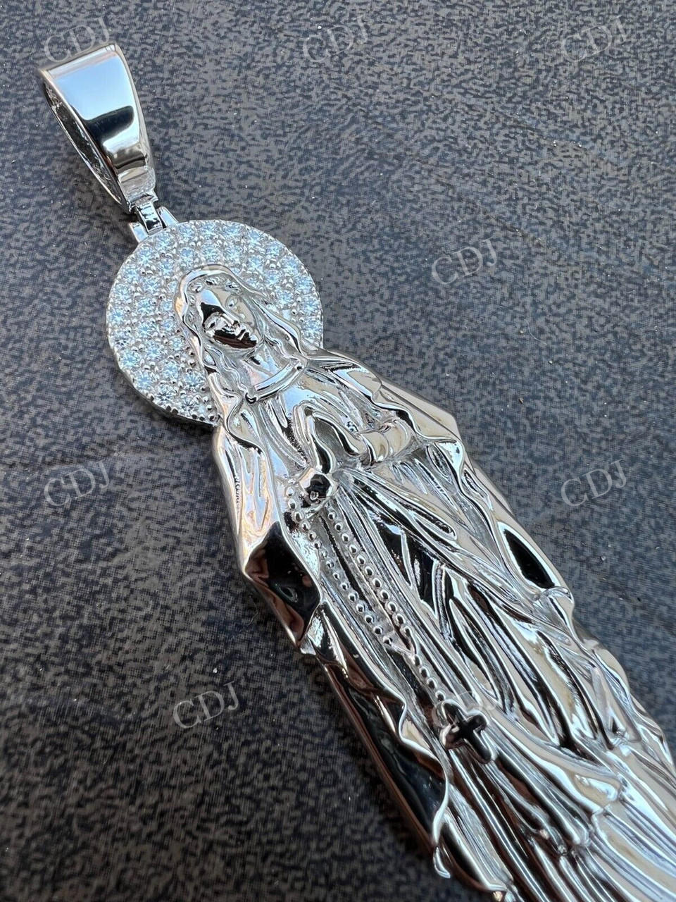 Moissanite 925 Sterling Silver Mary Guadalupe Pendant  customdiamjewel   