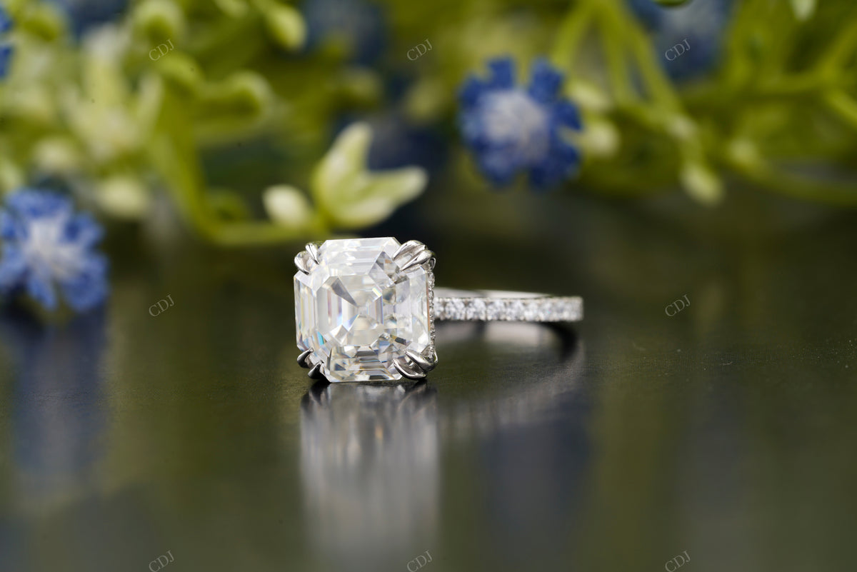 Asscher Lab-Grown Diamond Solitaire Ring customdiamjewel