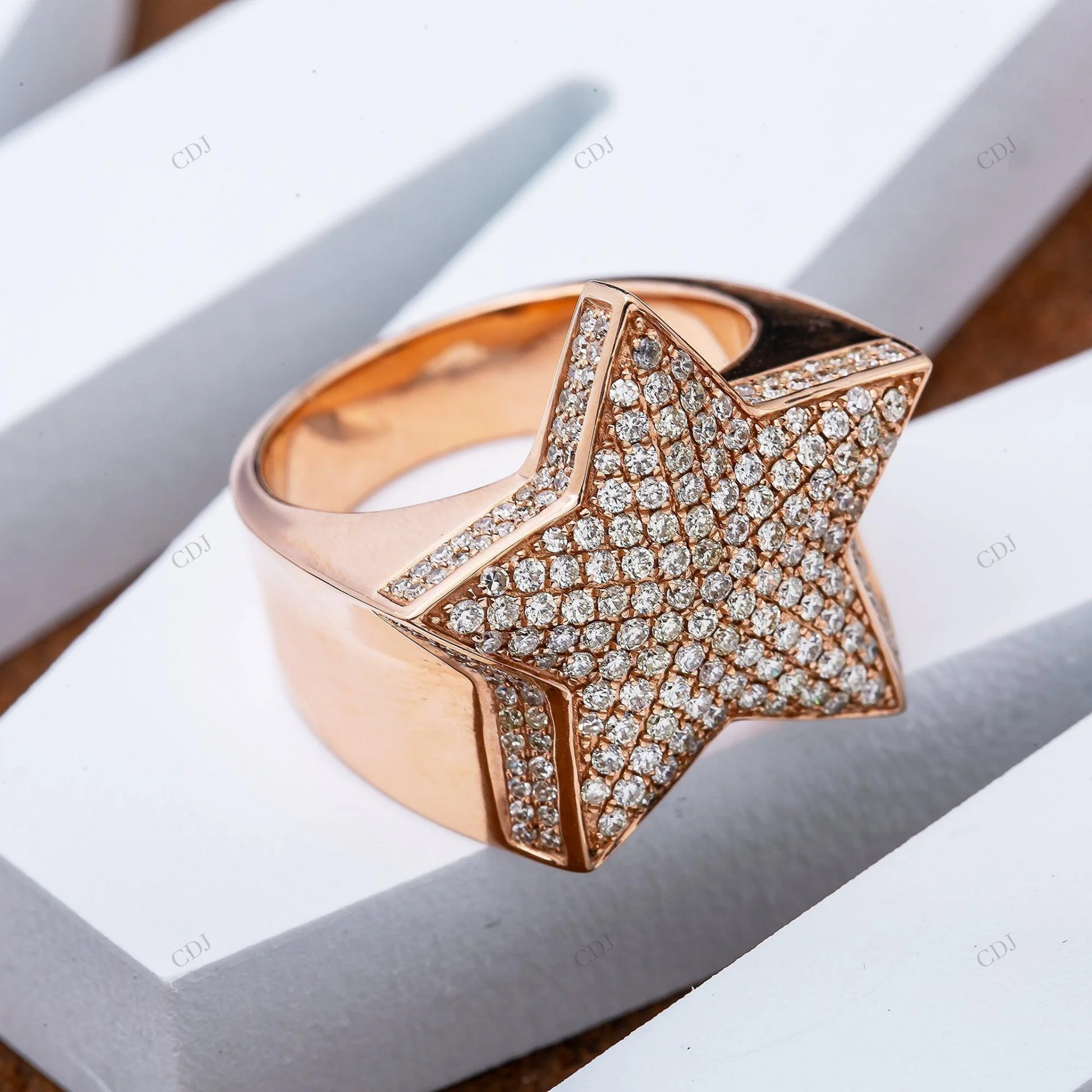 Star Shape Sterling Silver Moissanite Hip Hop Ring hip hop jewelry customdiamjewel