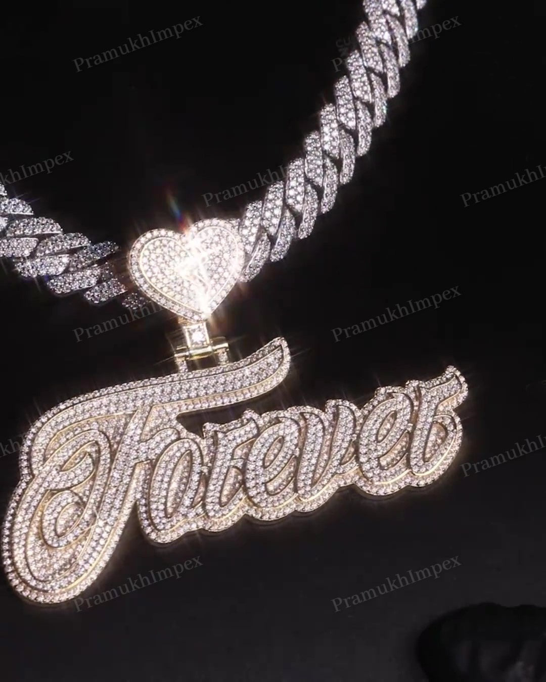 Customized Initial Letter Iced Out Pendant hip hop jewelry CustomDiamJewel   