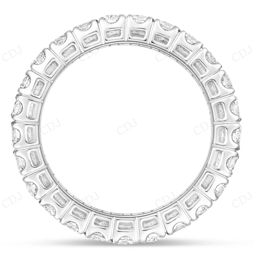 10Kt White Gold Moissanite Baguette Eternity Band Ring hip hop jewelry CustomDiamJewel