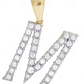 10K Gold Custom Natural Diamond M Letter Pendant CustomDiamJewel