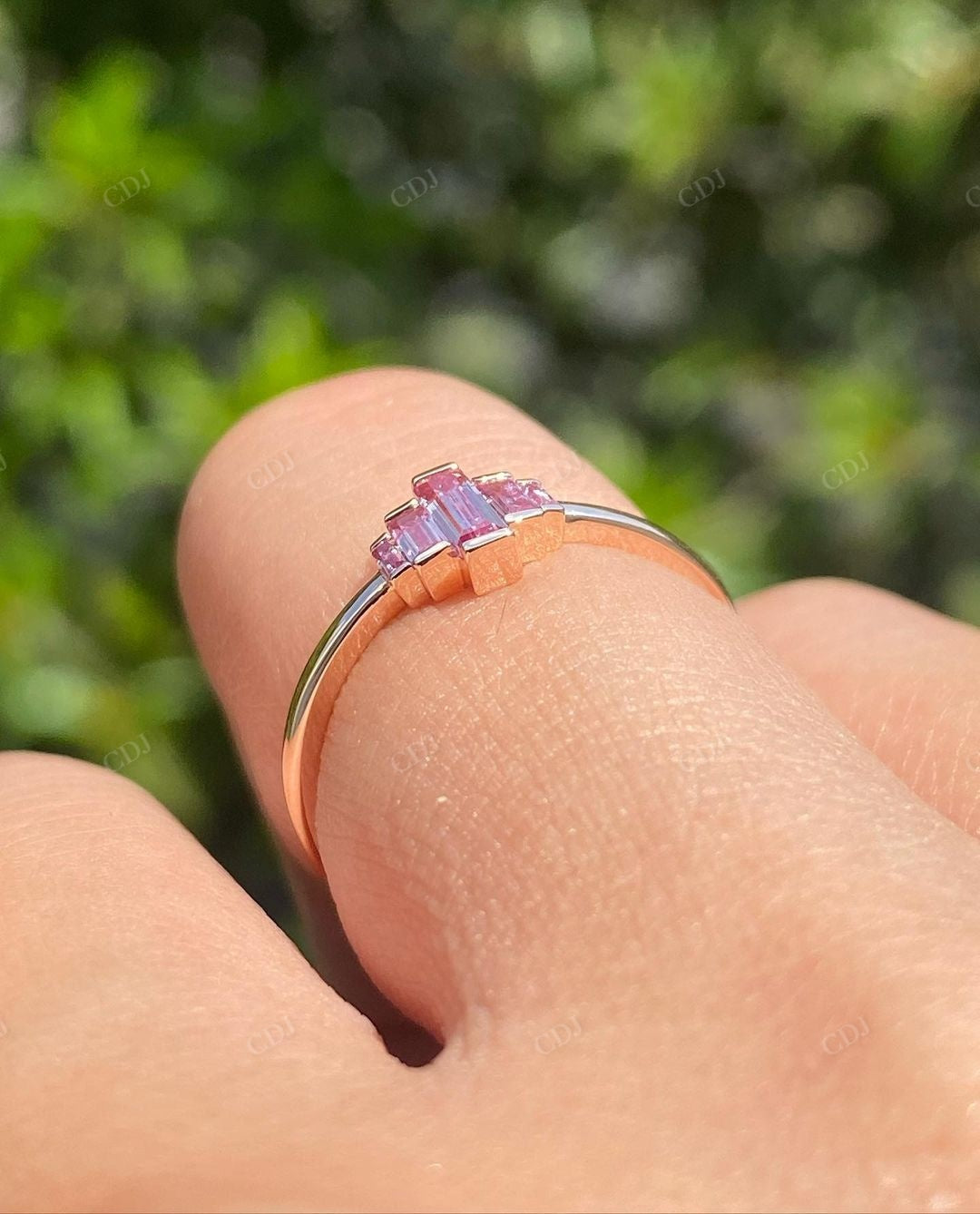 5 Stone Colored Moissanite Bridal Promise Ring customdiamjewel