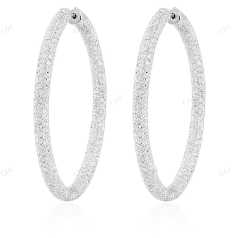 8.31CT Medium Diamond Hoop Earrings Stud earrings CustomDiamJewel