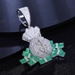 Hip Hop Iced Out Enamel Doller Bag Pendant hip hop jewelry CustomDiamJewel