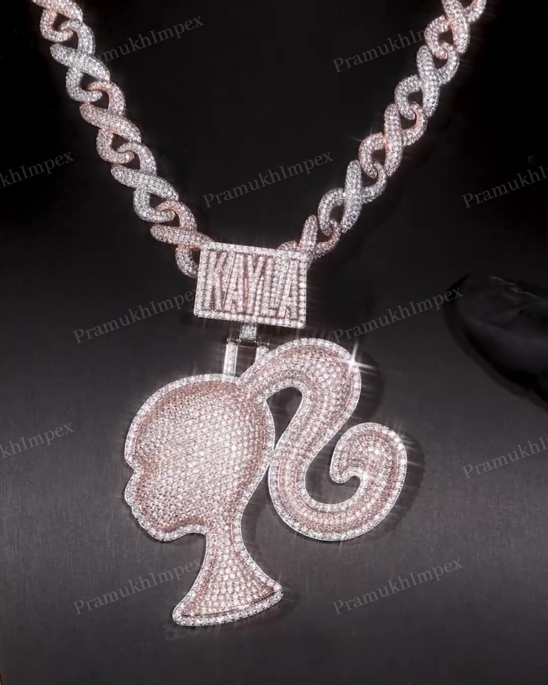 Customized Initial Letter Iced Out Pendant hip hop jewelry CustomDiamJewel   