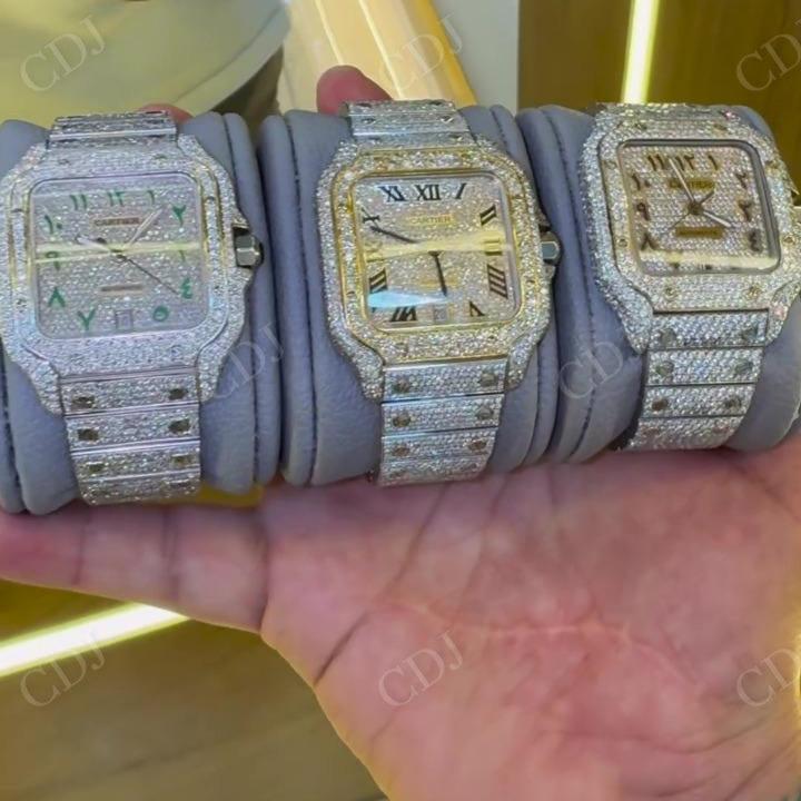 High Quality VVS1 Moissanite Diamond Set Hip Hop Iced Out Watches hip hop jewelry CustomDiamJewel