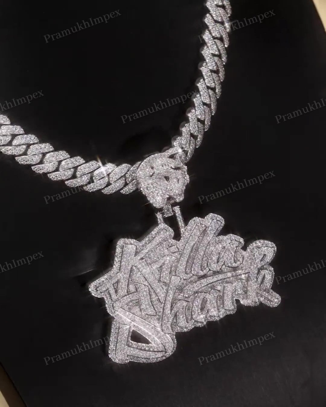Customized Initial Letter Iced Out Pendant hip hop jewelry CustomDiamJewel   