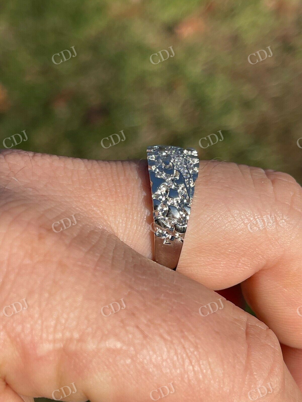 Iced Diamond Nugget Band Hip Hop Ring  customdiamjewel   