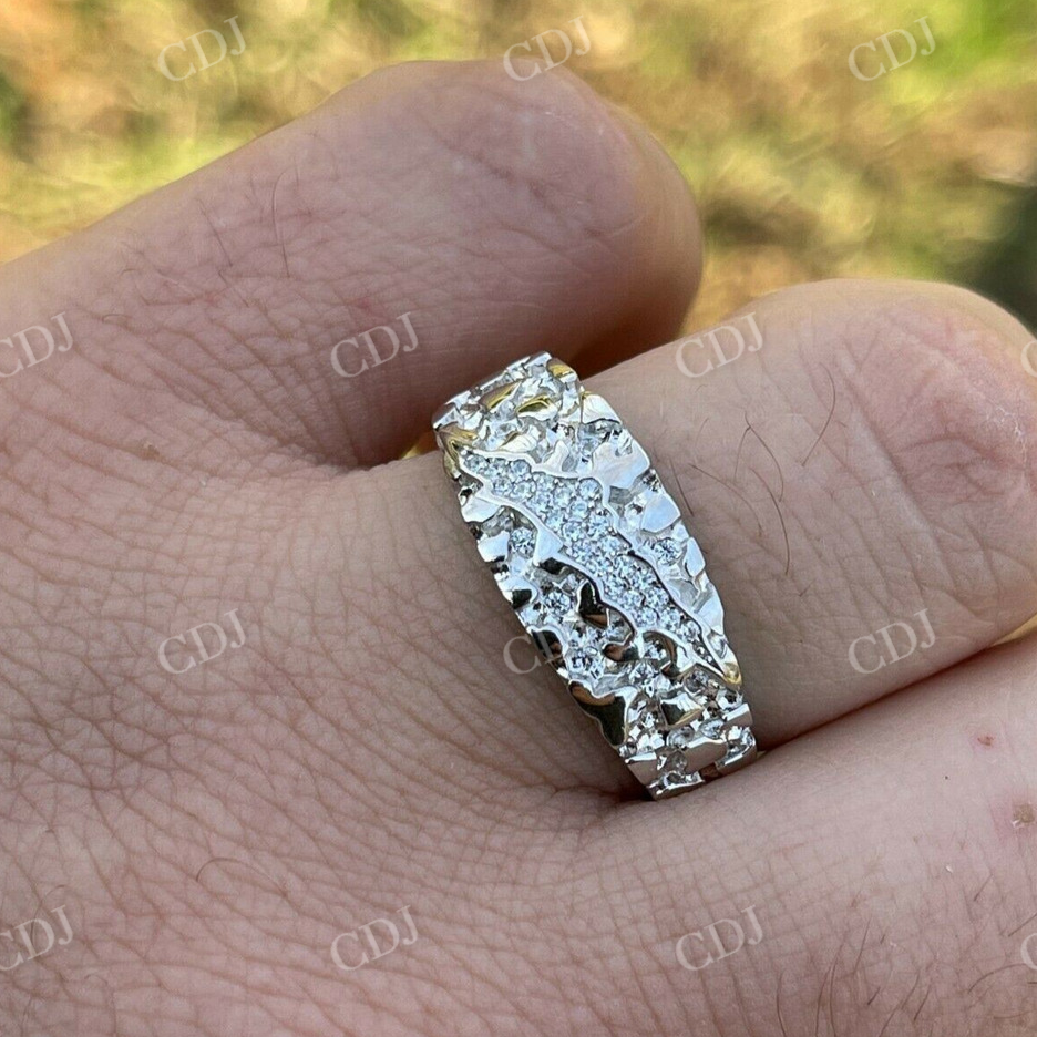 Iced Diamond Nugget Band Hip Hop Ring  customdiamjewel   