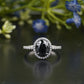 Black Oval Cut Pavé Halo Ring customdiamjewel