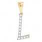 0.25 CTW 10K Gold Natural Diamond L Letter Pendant CustomDiamJewel