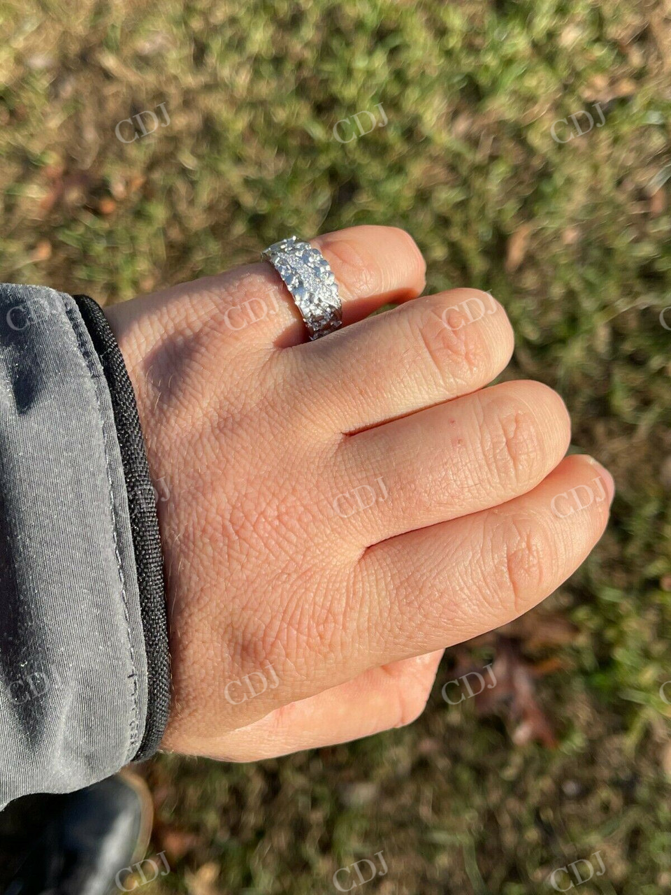 Iced Diamond Nugget Band Hip Hop Ring  customdiamjewel   