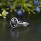 Black Oval Cut Pavé Halo Ring customdiamjewel