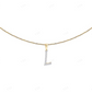 0.25 CTW 10K Gold Natural Diamond L Letter Pendant CustomDiamJewel