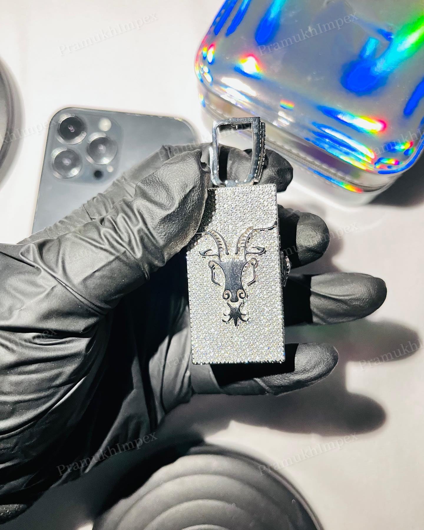 Iced Out Customized Webbers Safe Box Pendant hip hop jewelry CustomDiamJewel   