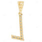 0.25 CTW 10K Gold Natural Diamond L Letter Pendant CustomDiamJewel