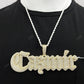 Custom Yellow Gold Plated Silver diamond Hip Hop Pendant hip hop jewelry CustomDiamJewel   