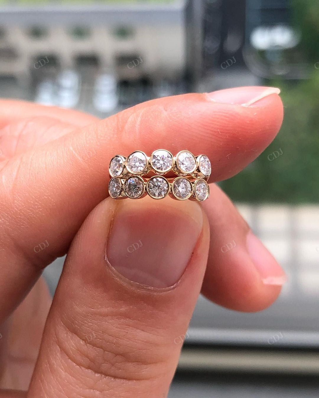 Round Cut Lab Grown Diamond Hoop Earrings