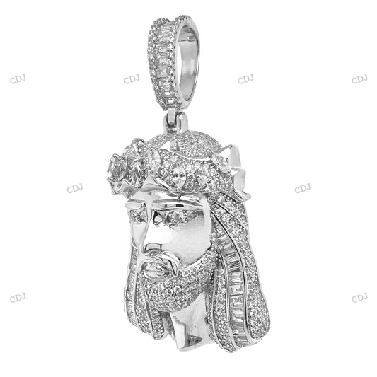 Hip Hop S925 Sterling Silver Jesus Pendant hip hop jewelry CustomDiamJewel
