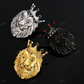 Gold Lion Head Crown Pendant hip hop jewelry CustomDiamJewel