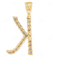 1.3" Natural Diamond 10K Gold K Letter Pendant CustomDiamJewel