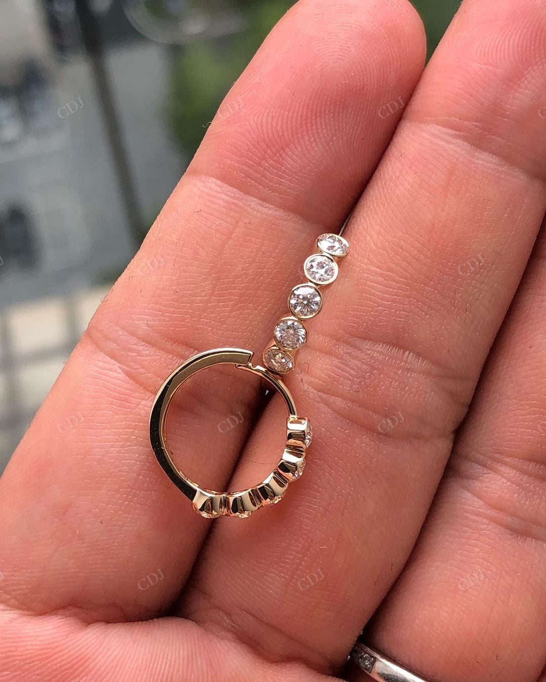 Round Cut Lab Grown Diamond Hoop Earrings