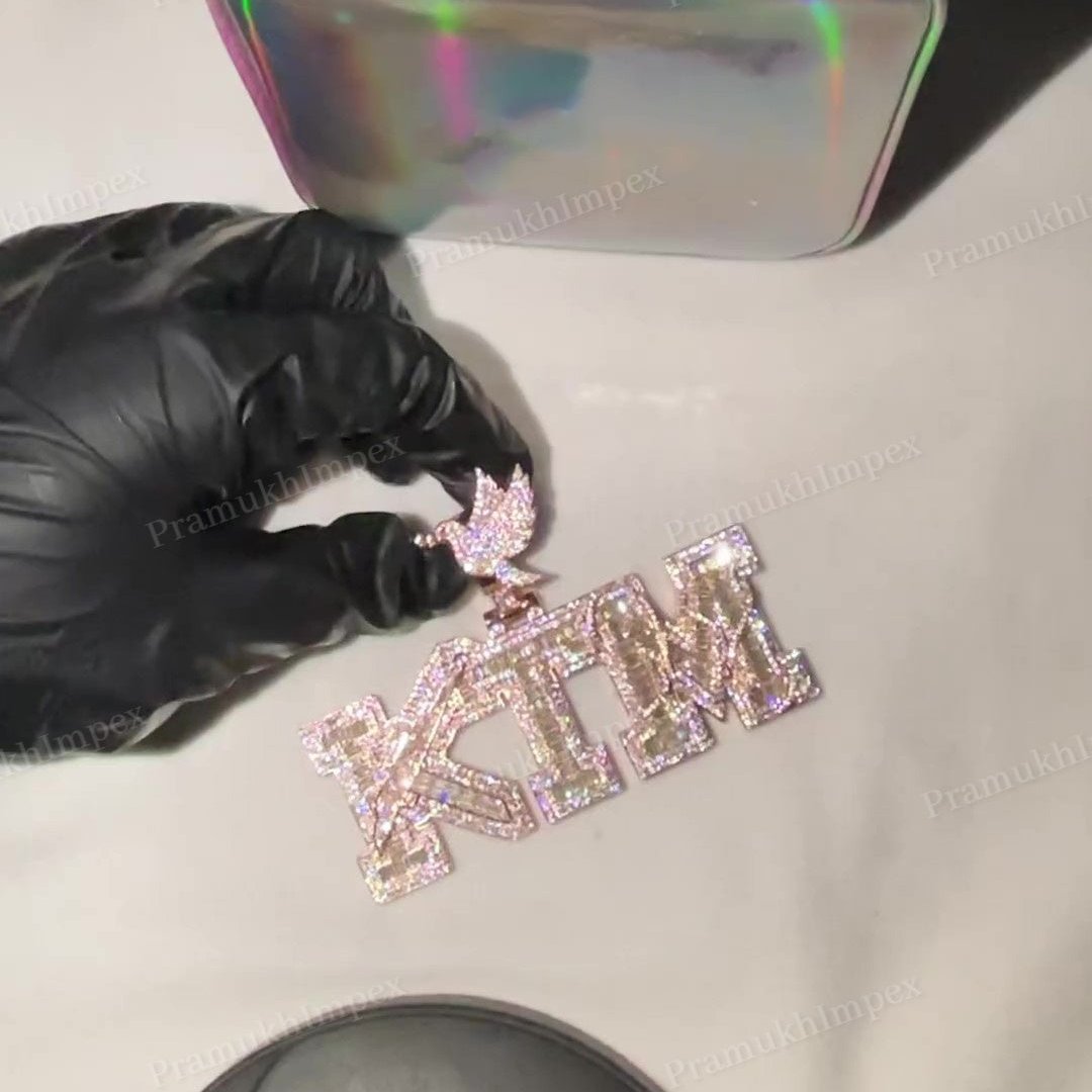 Iced Out Customized Rose Gold Plated Diamond Pendant hip hop jewelry CustomDiamJewel   