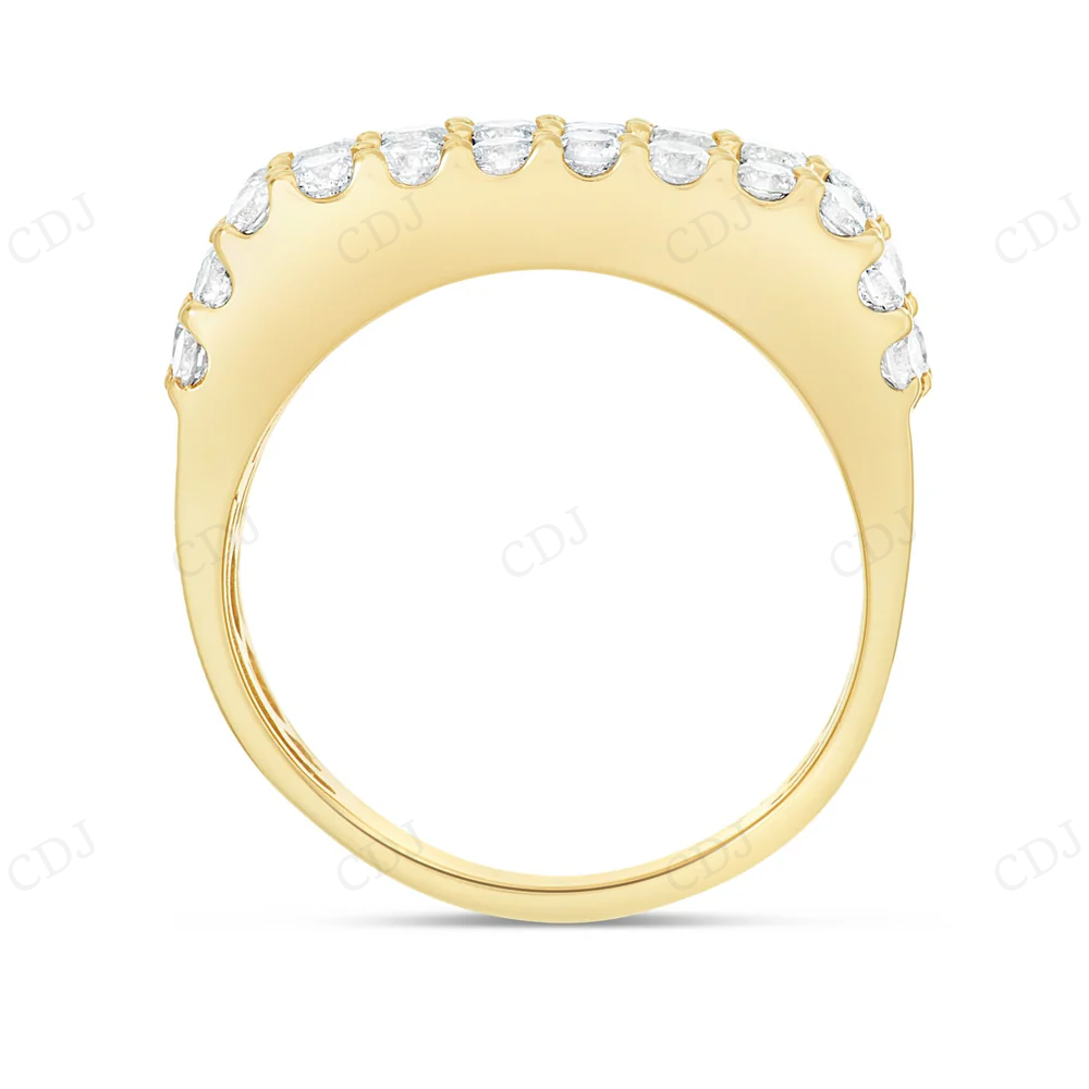 14Kt Gold Round and Baguette Moissanite Hip Hop ring hip hop jewelry CustomDiamJewel