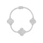 VVS Moissanite Sterling Silver Clover Bracelet For Men And Women CustomDiamJewel