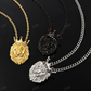 Gold Lion Head Crown Pendant hip hop jewelry CustomDiamJewel