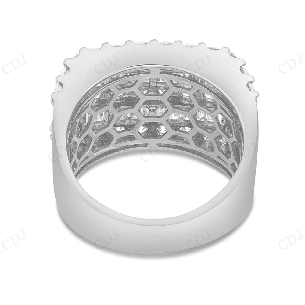 14Kt Gold Round and Baguette Moissanite Hip Hop ring hip hop jewelry CustomDiamJewel