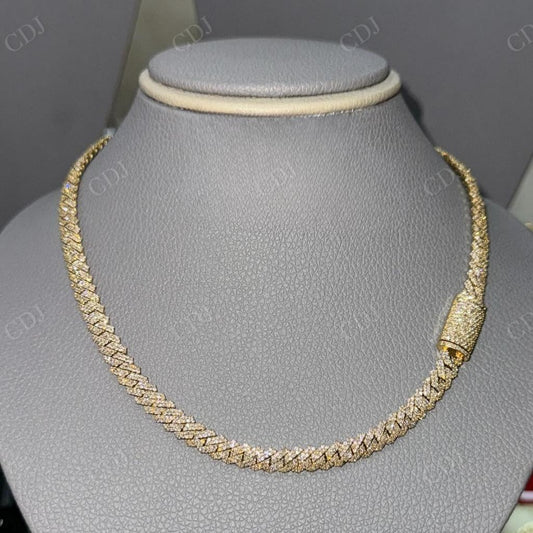2 Row Round Diamond Hip Hop Cuban Link Chain hip hop jewelry CustomDiamJewel   