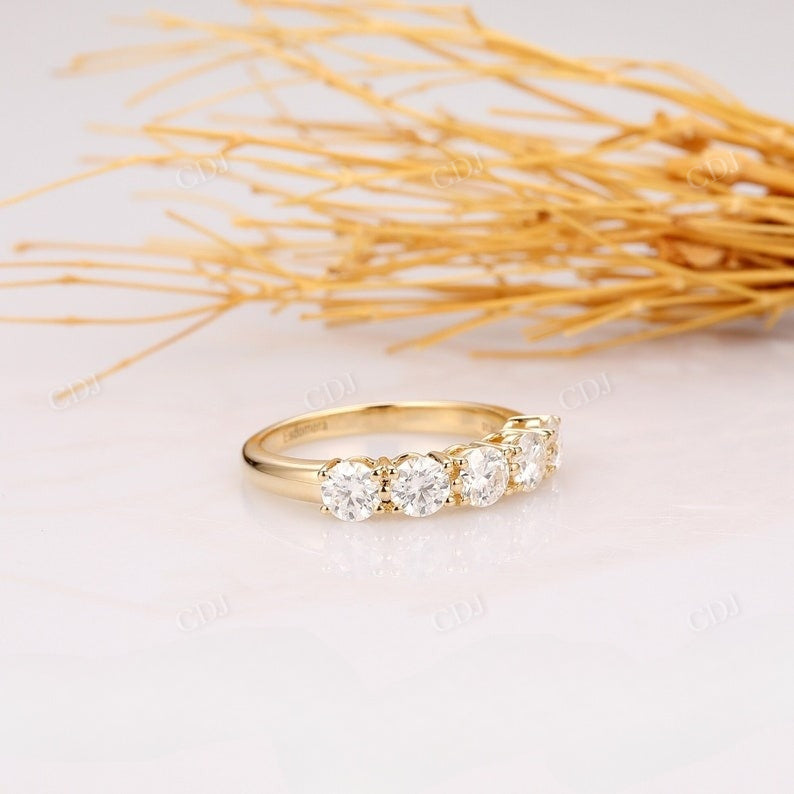 1.50CTW Lab Grown Diamond 5 Stone Wedding Band  customdiamjewel   
